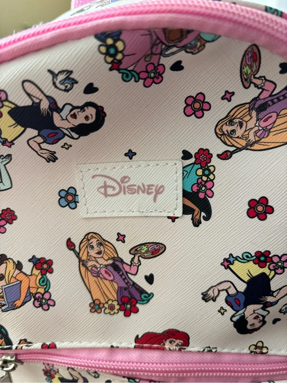 Disney Princess Pink and White Patterned Mini Backpack